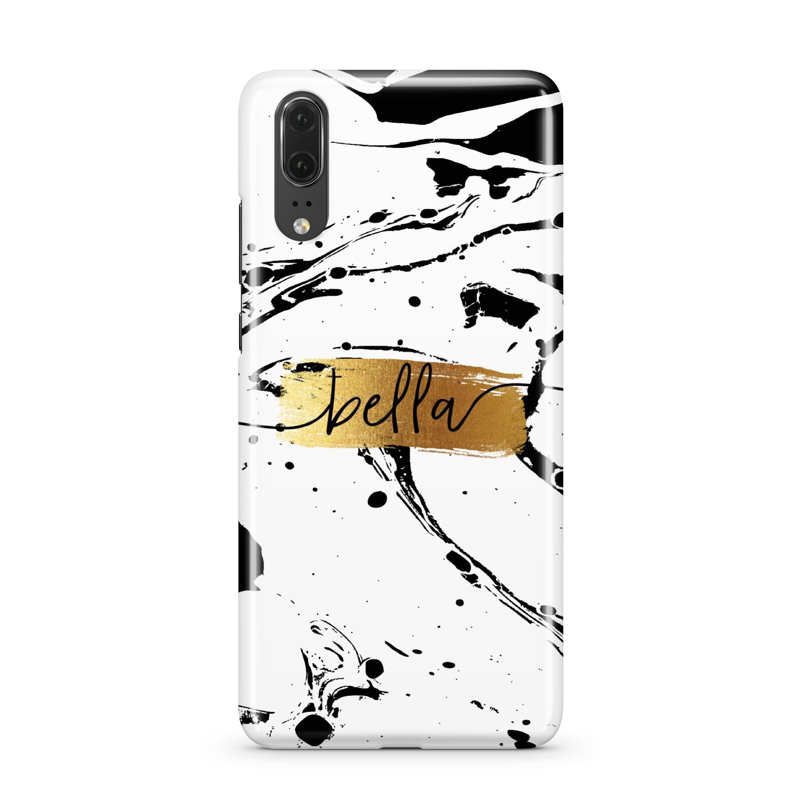 Personalised White Gold Swirl Marble Huawei P20 Phone Case