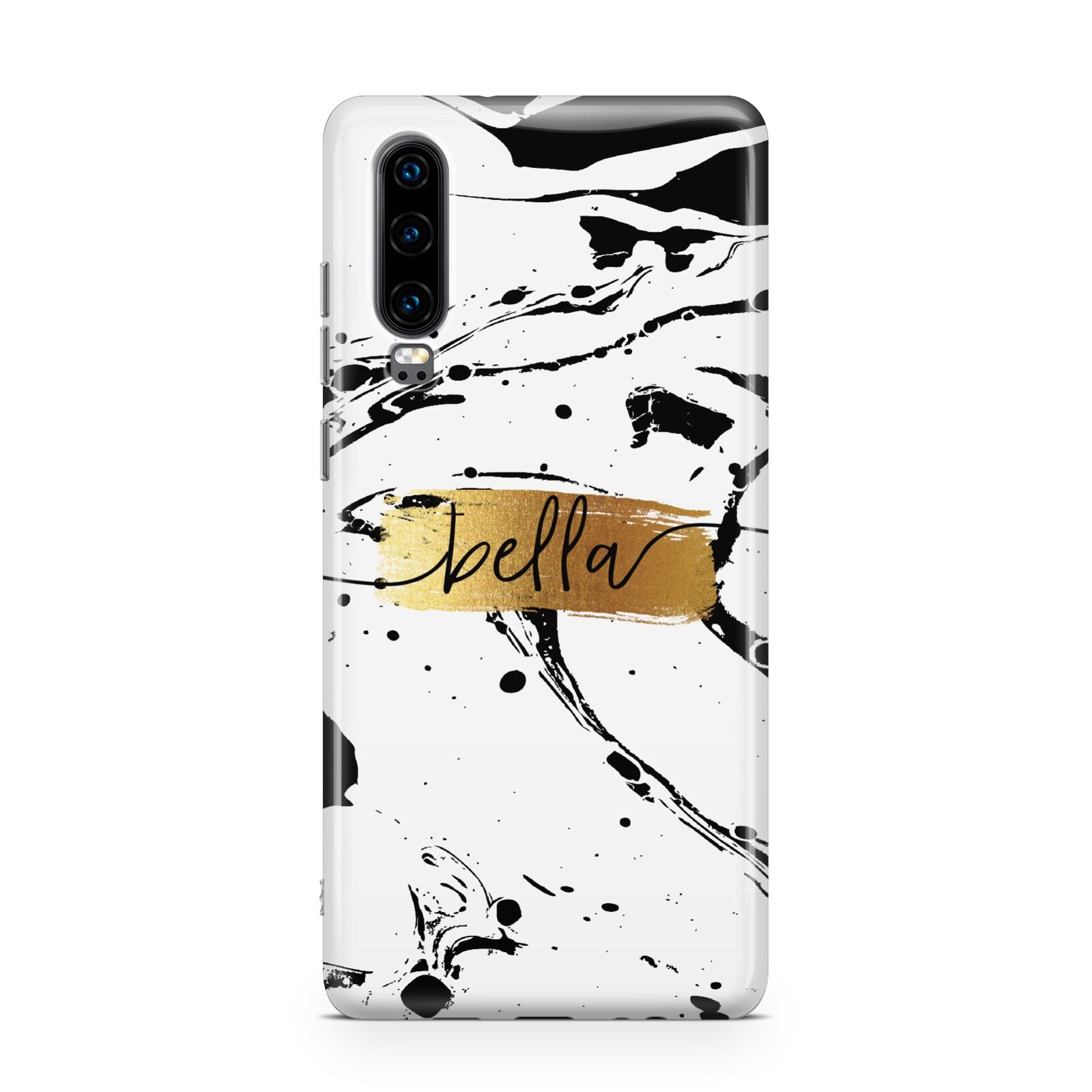 Personalised White Gold Swirl Marble Huawei P30 Phone Case