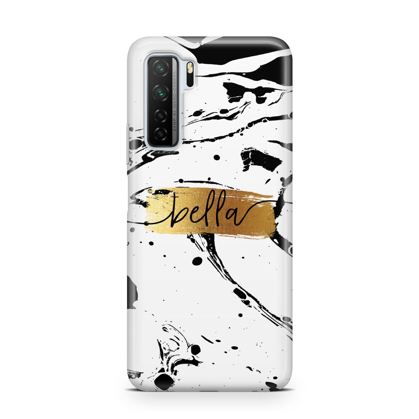 Personalised White Gold Swirl Marble Huawei P40 Lite 5G Phone Case