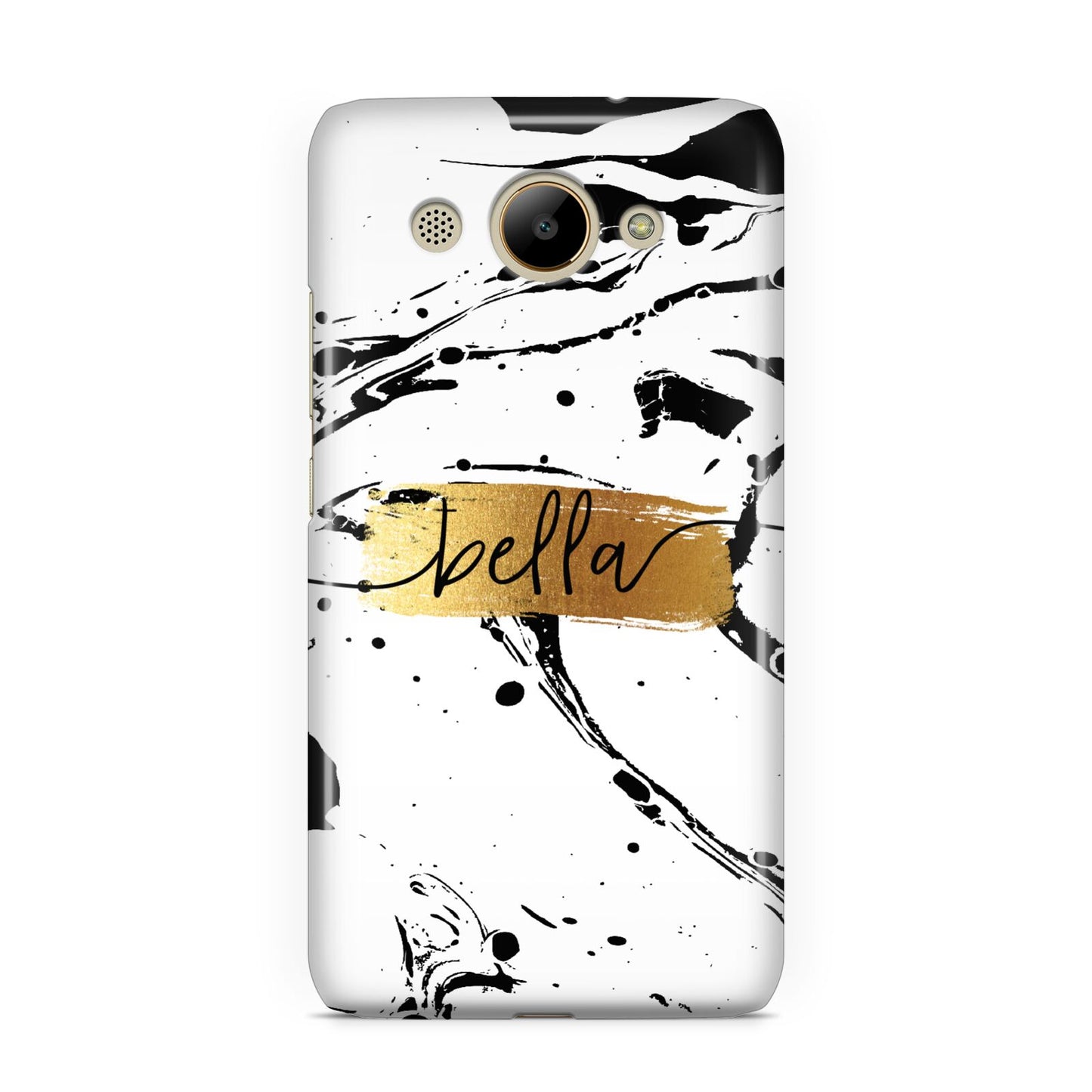 Personalised White Gold Swirl Marble Huawei Y3 2017