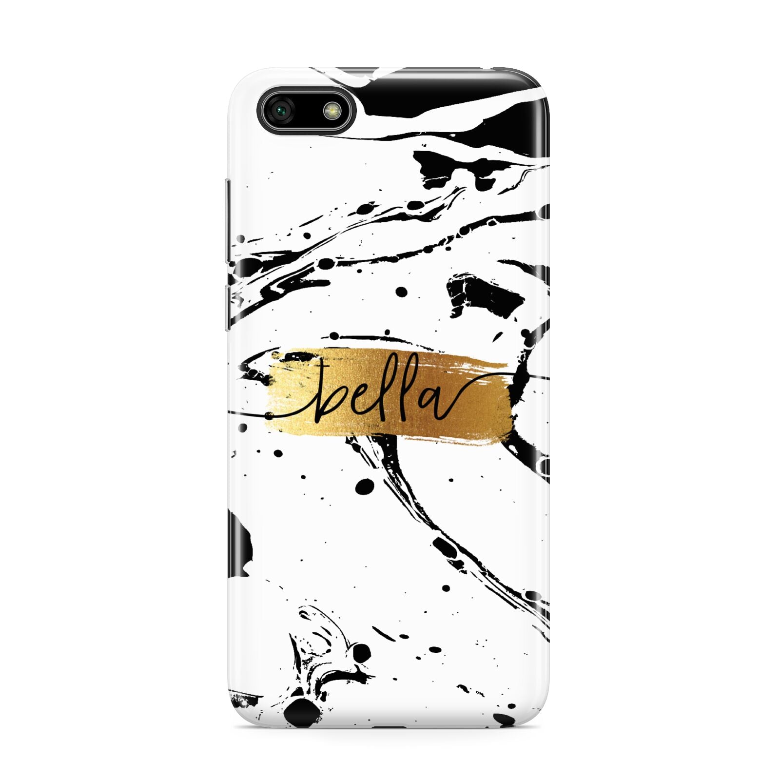 Personalised White Gold Swirl Marble Huawei Y5 Prime 2018 Phone Case