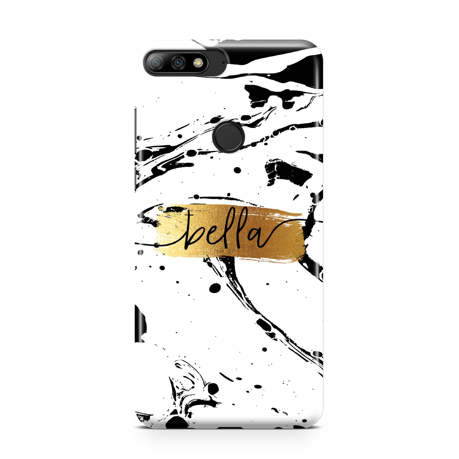 Personalised White Gold Swirl Marble Huawei Y7 2018