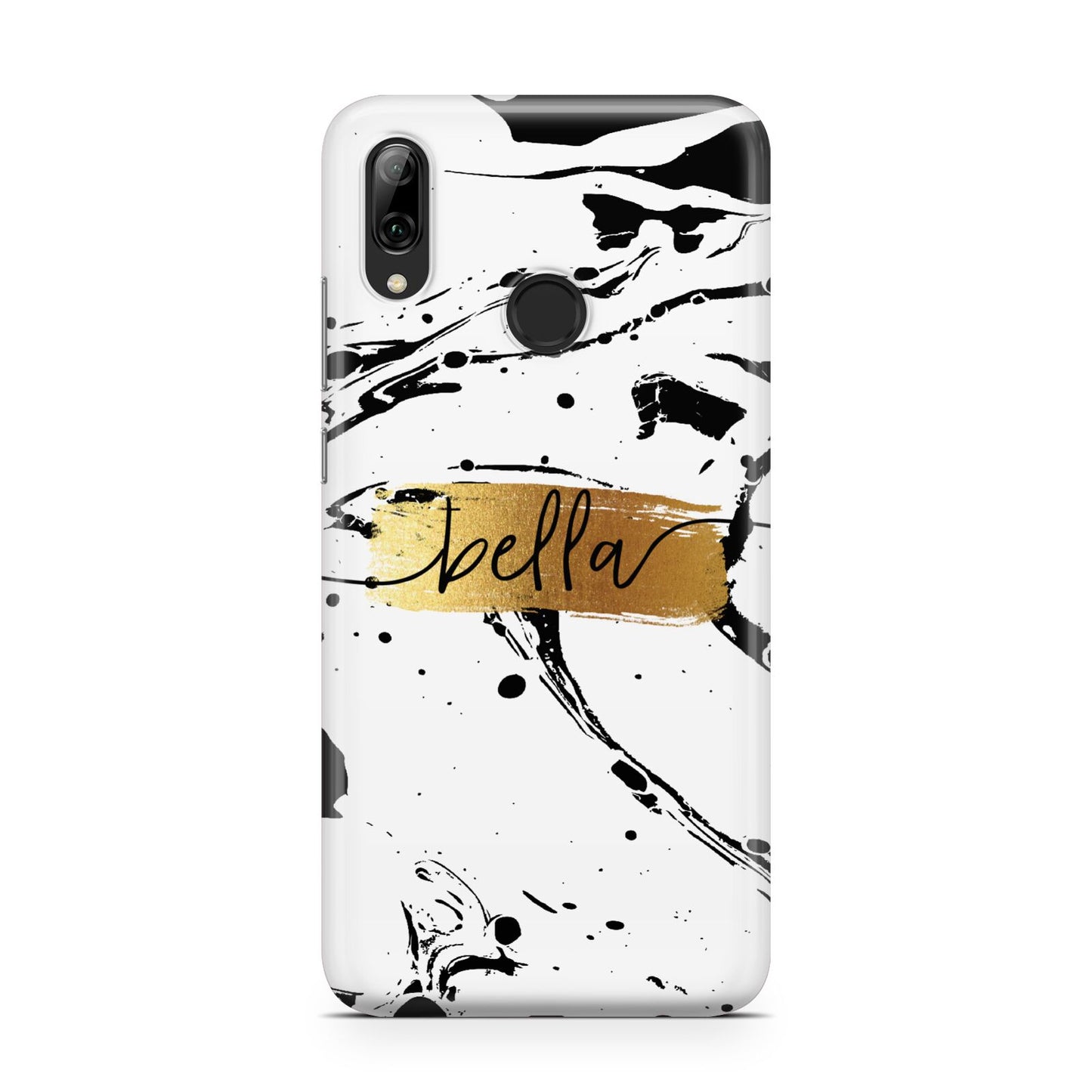 Personalised White Gold Swirl Marble Huawei Y7 2019