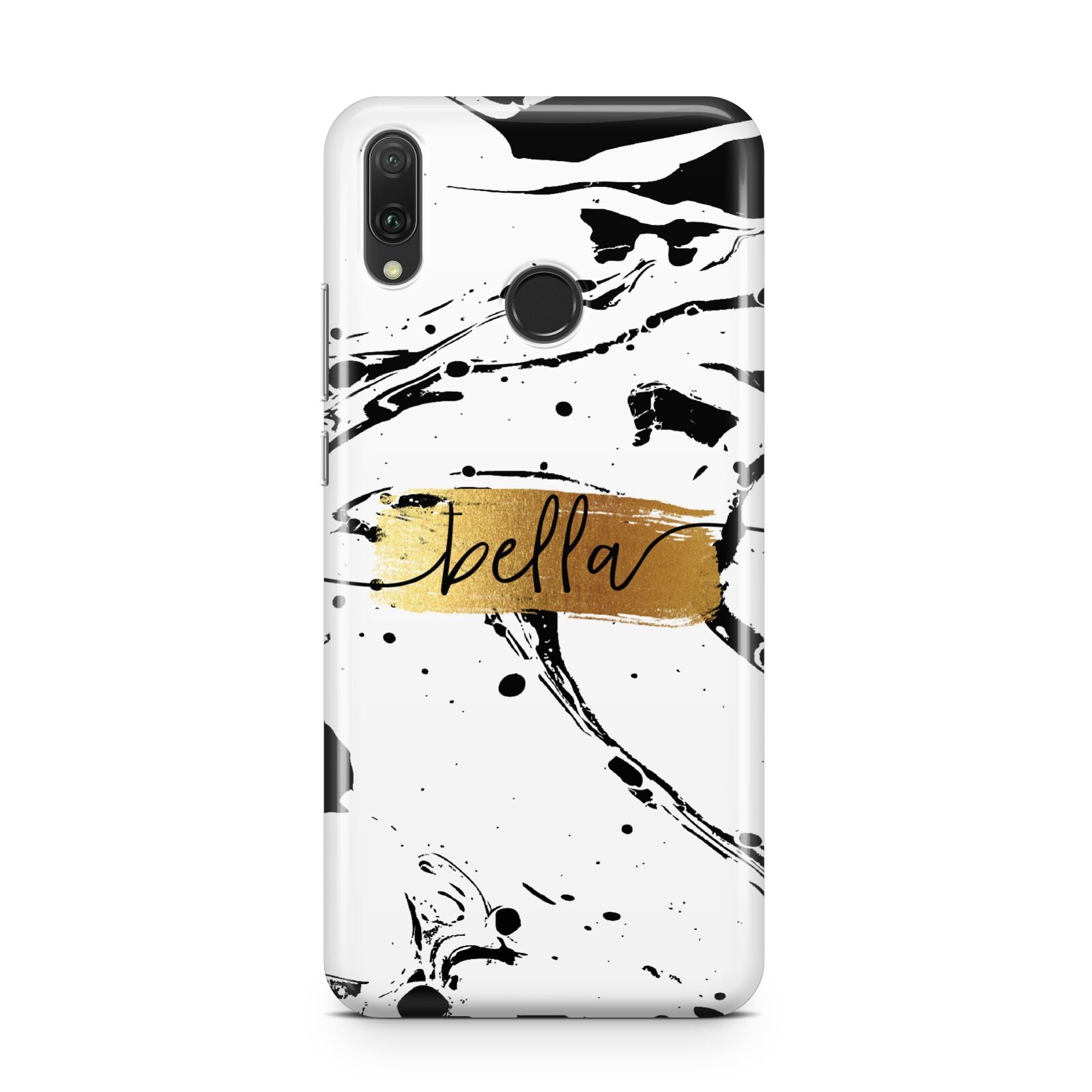 Personalised White Gold Swirl Marble Huawei Y9 2019