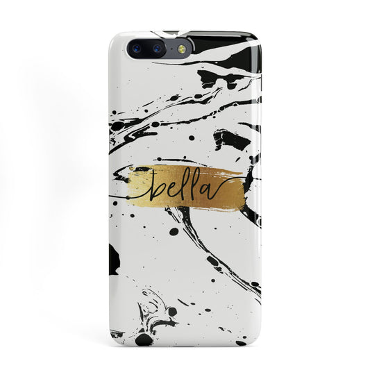 Personalised White Gold Swirl Marble OnePlus Case