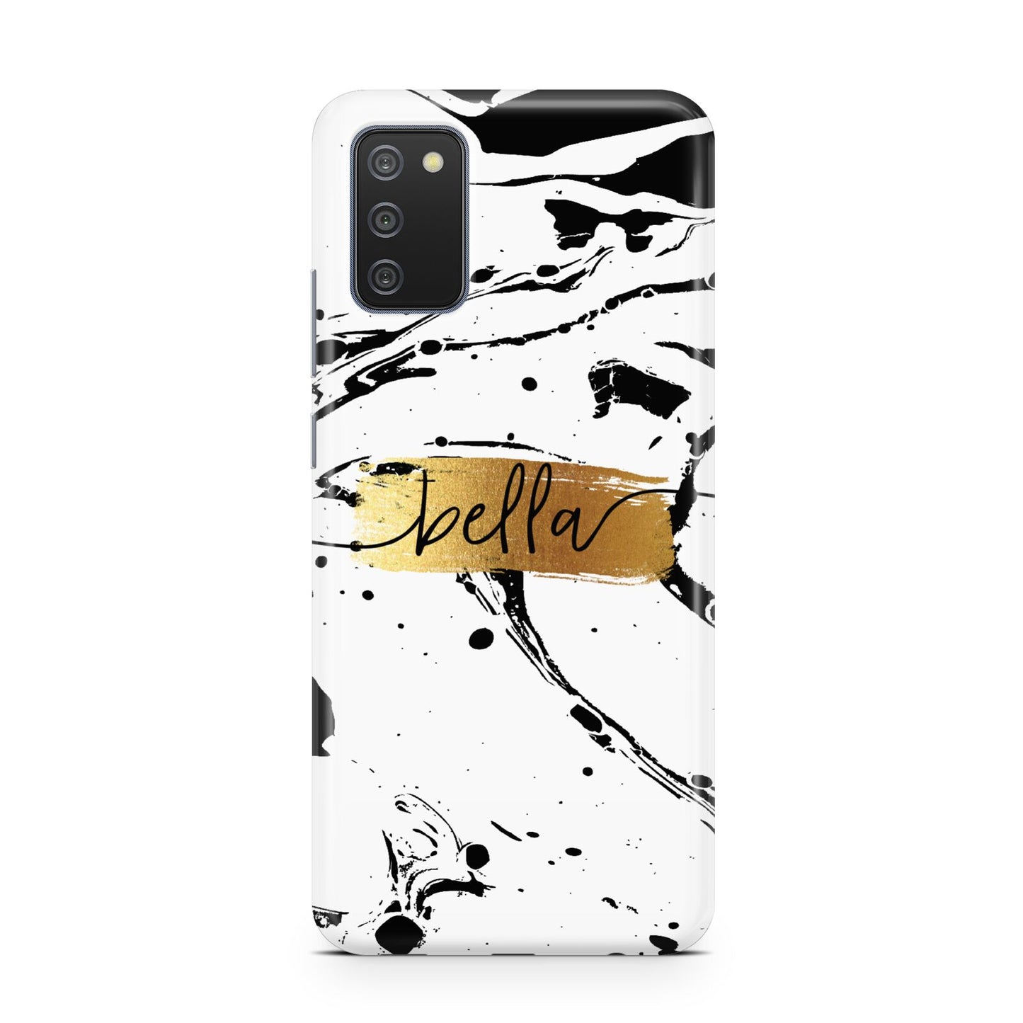 Personalised White Gold Swirl Marble Samsung A02s Case