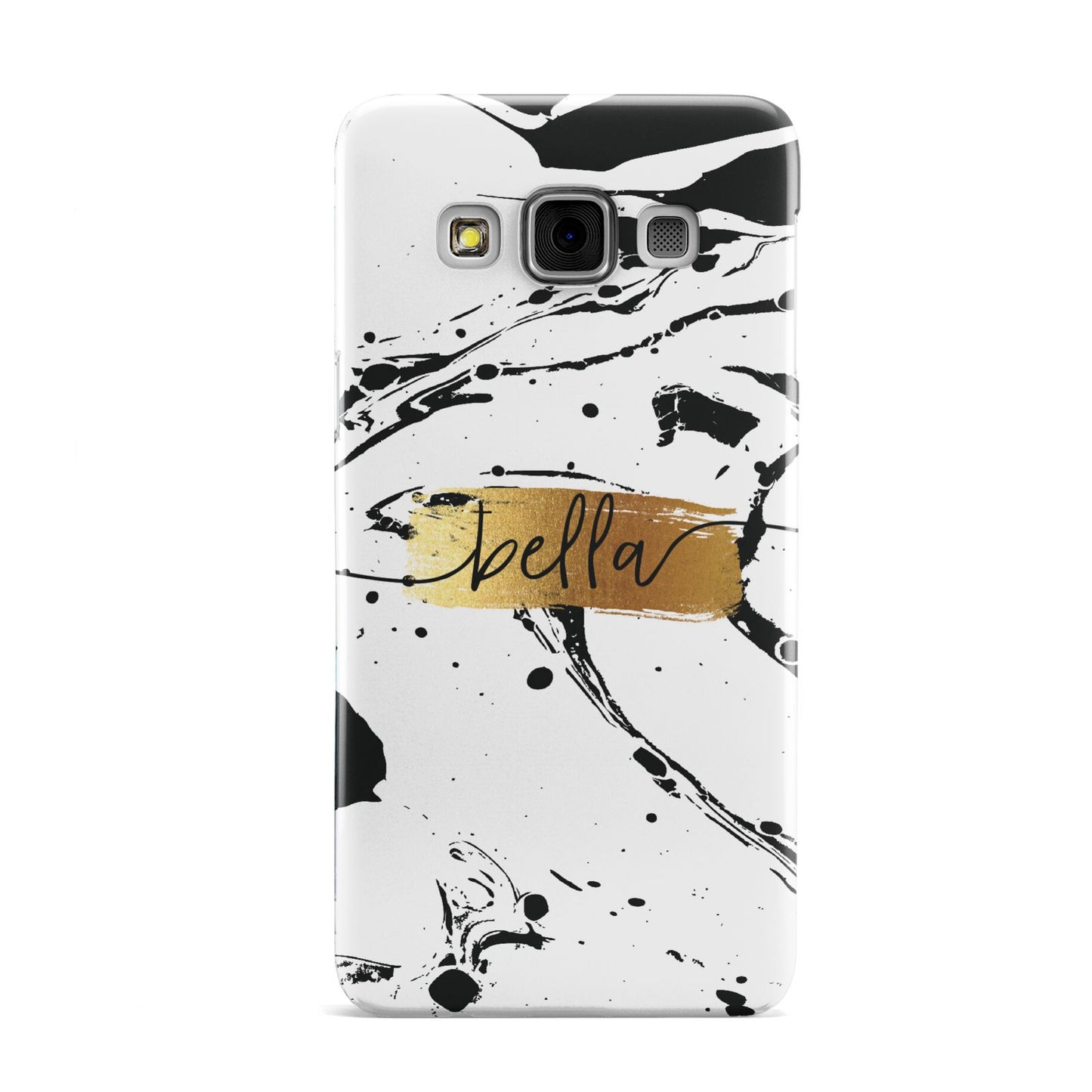 Personalised White Gold Swirl Marble Samsung Galaxy A3 Case