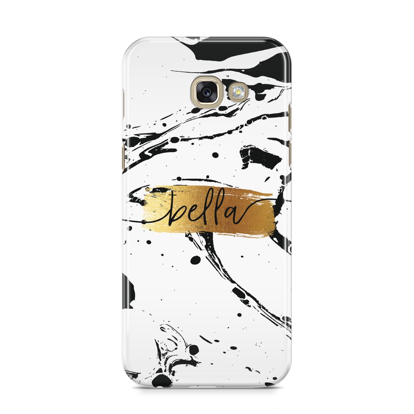Personalised White Gold Swirl Marble Samsung Galaxy A5 2017 Case on gold phone