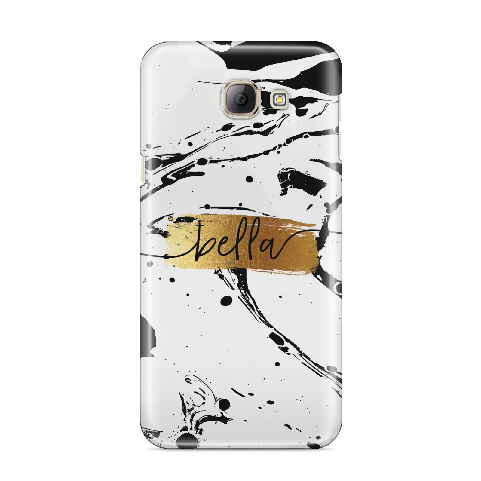 Personalised White Gold Swirl Marble Samsung Galaxy A8 2016 Case