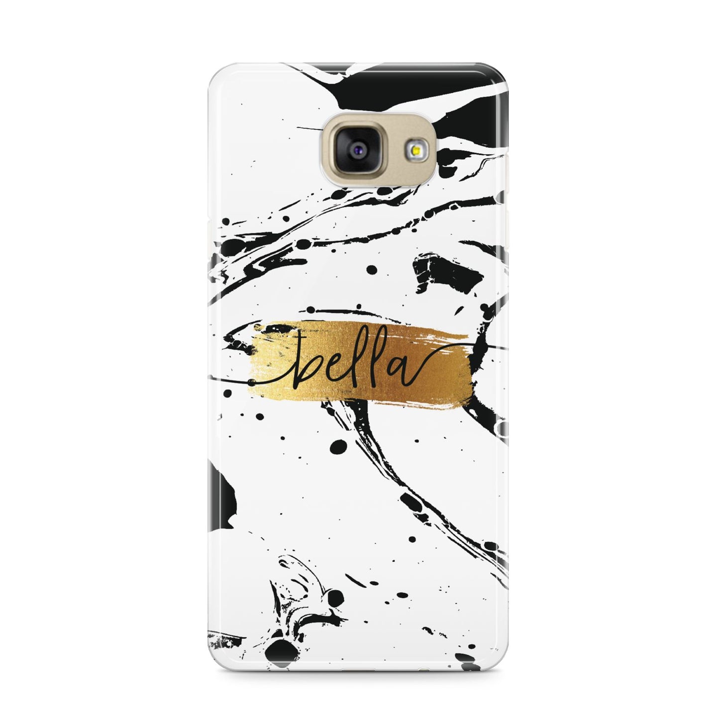 Personalised White Gold Swirl Marble Samsung Galaxy A9 2016 Case on gold phone