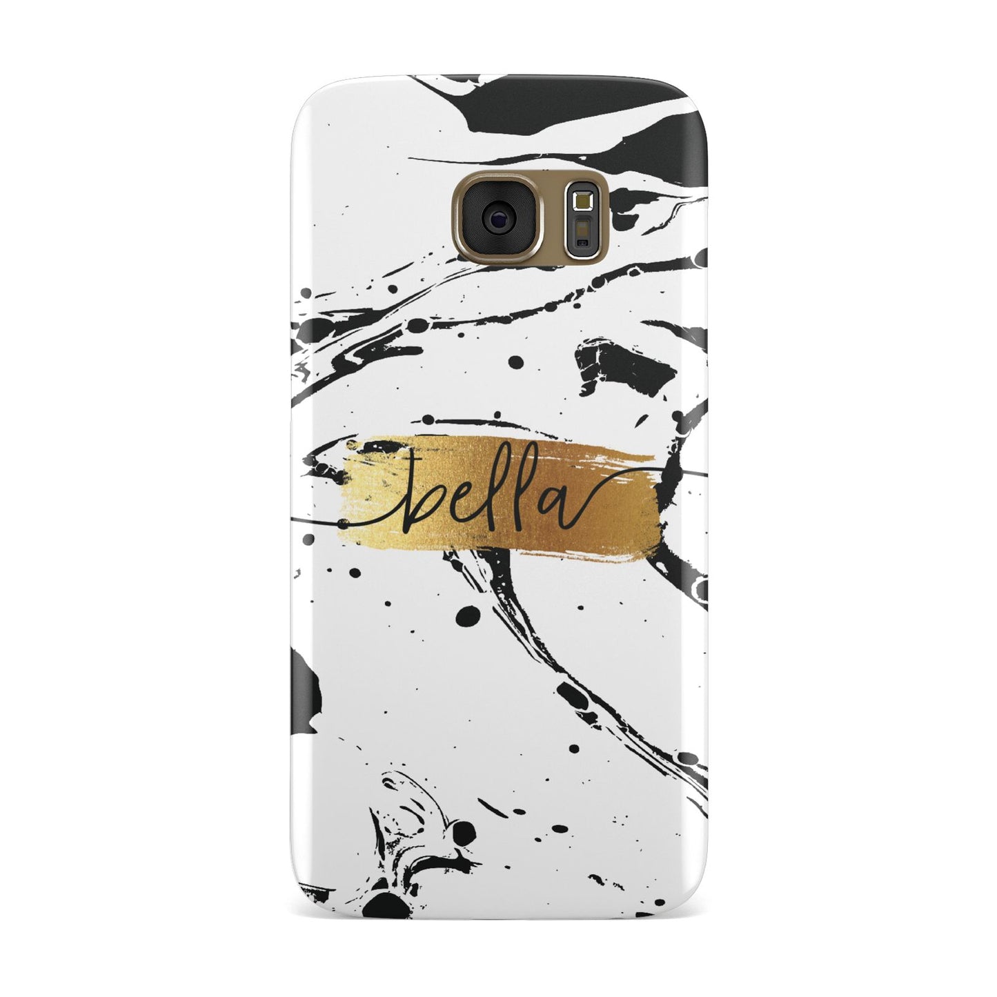 Personalised White Gold Swirl Marble Samsung Galaxy Case