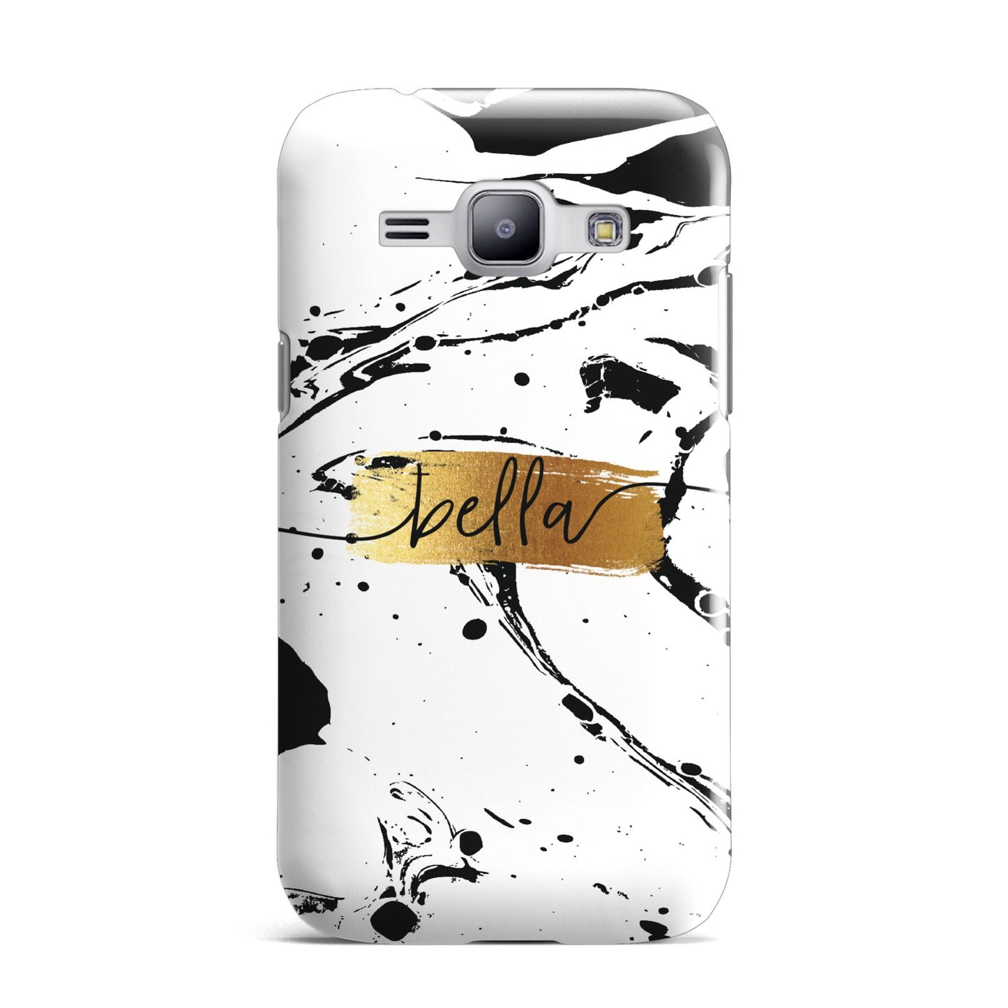 Personalised White Gold Swirl Marble Samsung Galaxy J1 2015 Case