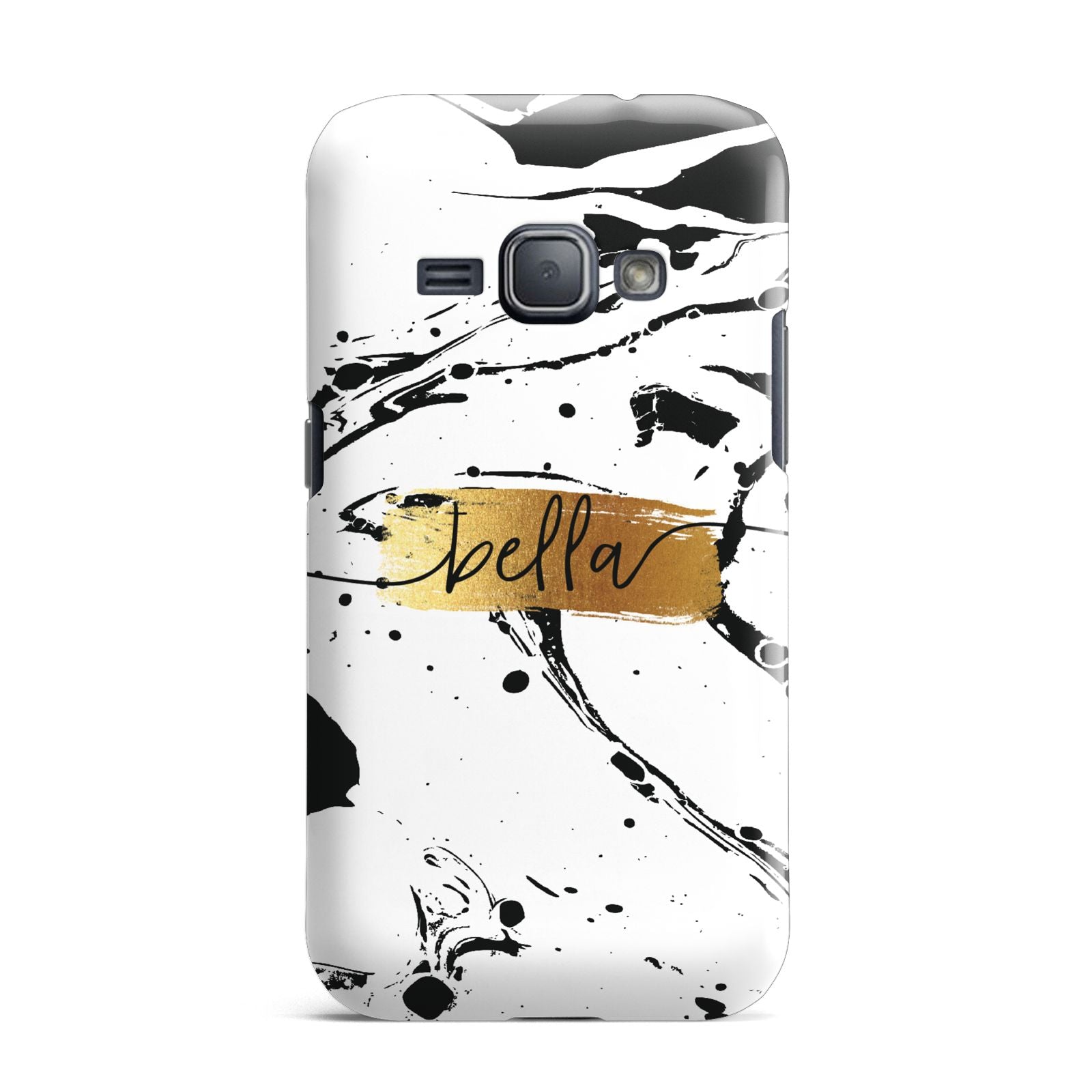 Personalised White Gold Swirl Marble Samsung Galaxy J1 2016 Case