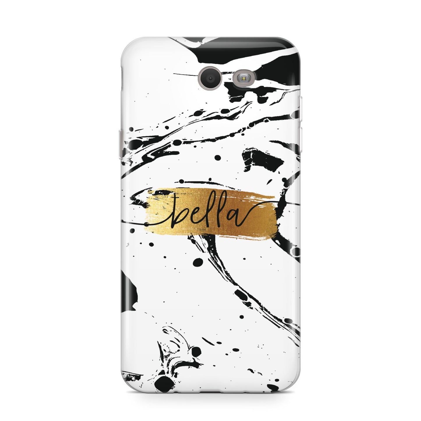 Personalised White Gold Swirl Marble Samsung Galaxy J7 2017 Case