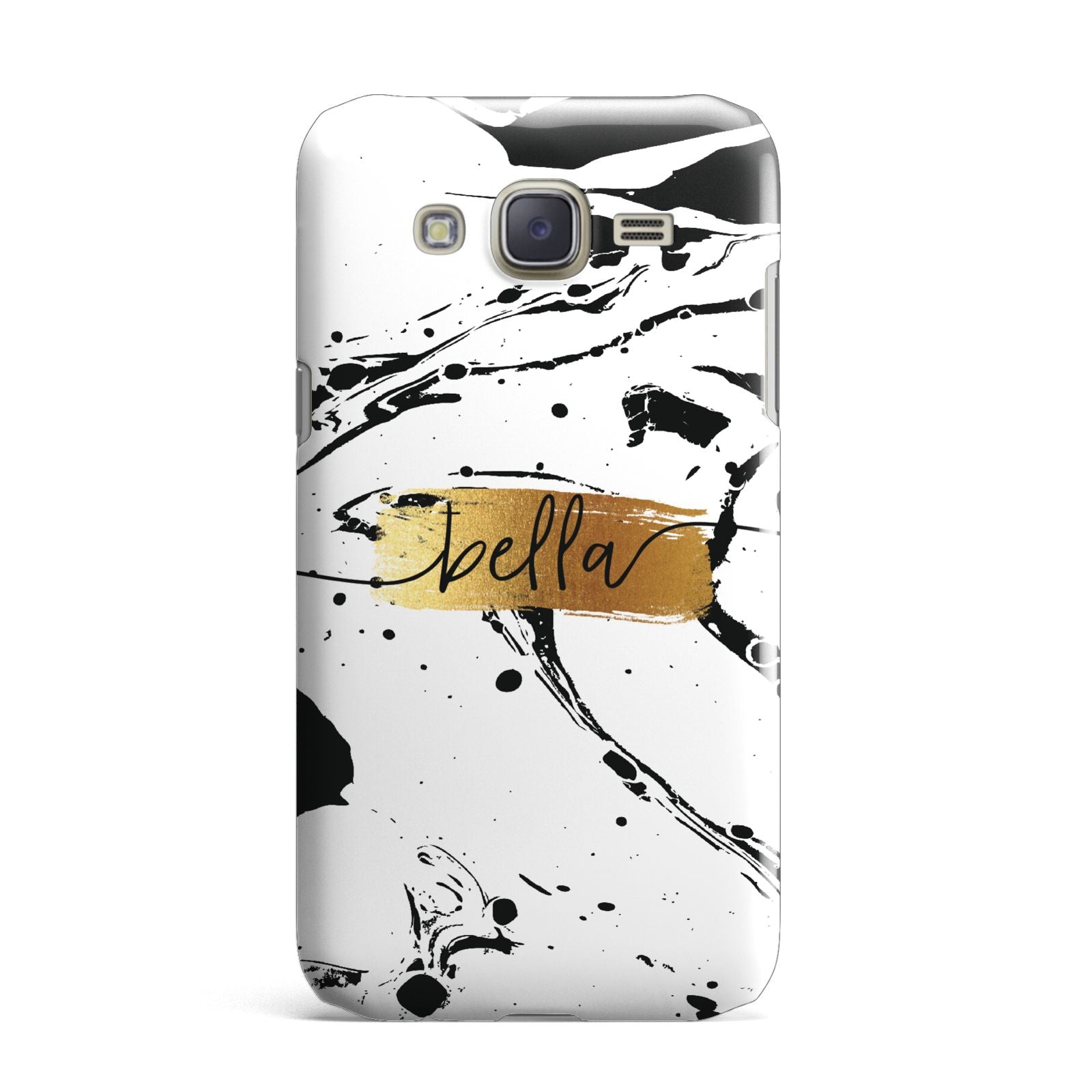 Personalised White Gold Swirl Marble Samsung Galaxy J7 Case