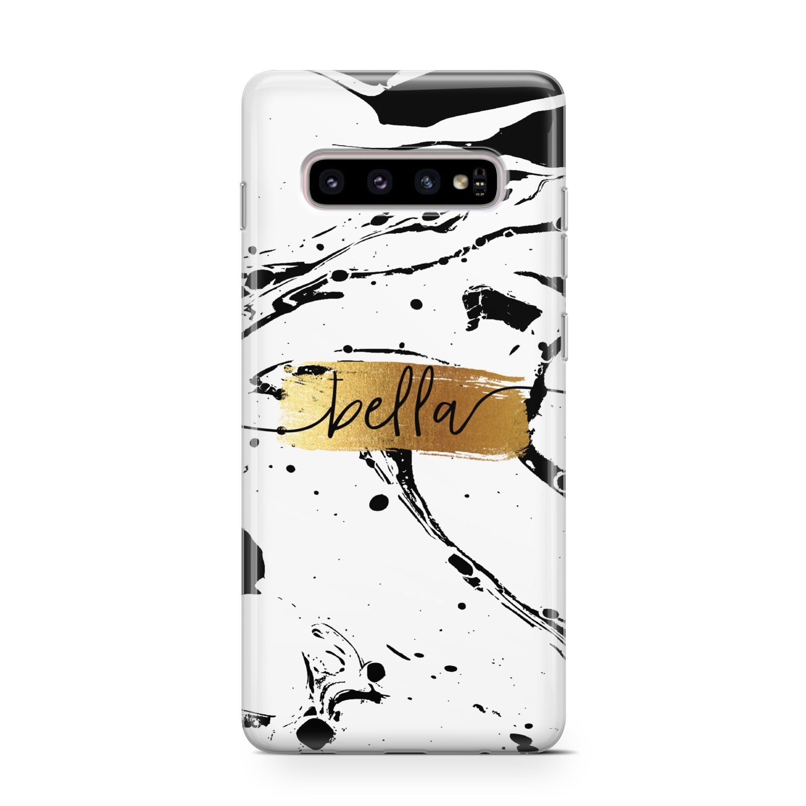 Personalised White Gold Swirl Marble Samsung Galaxy S10 Case