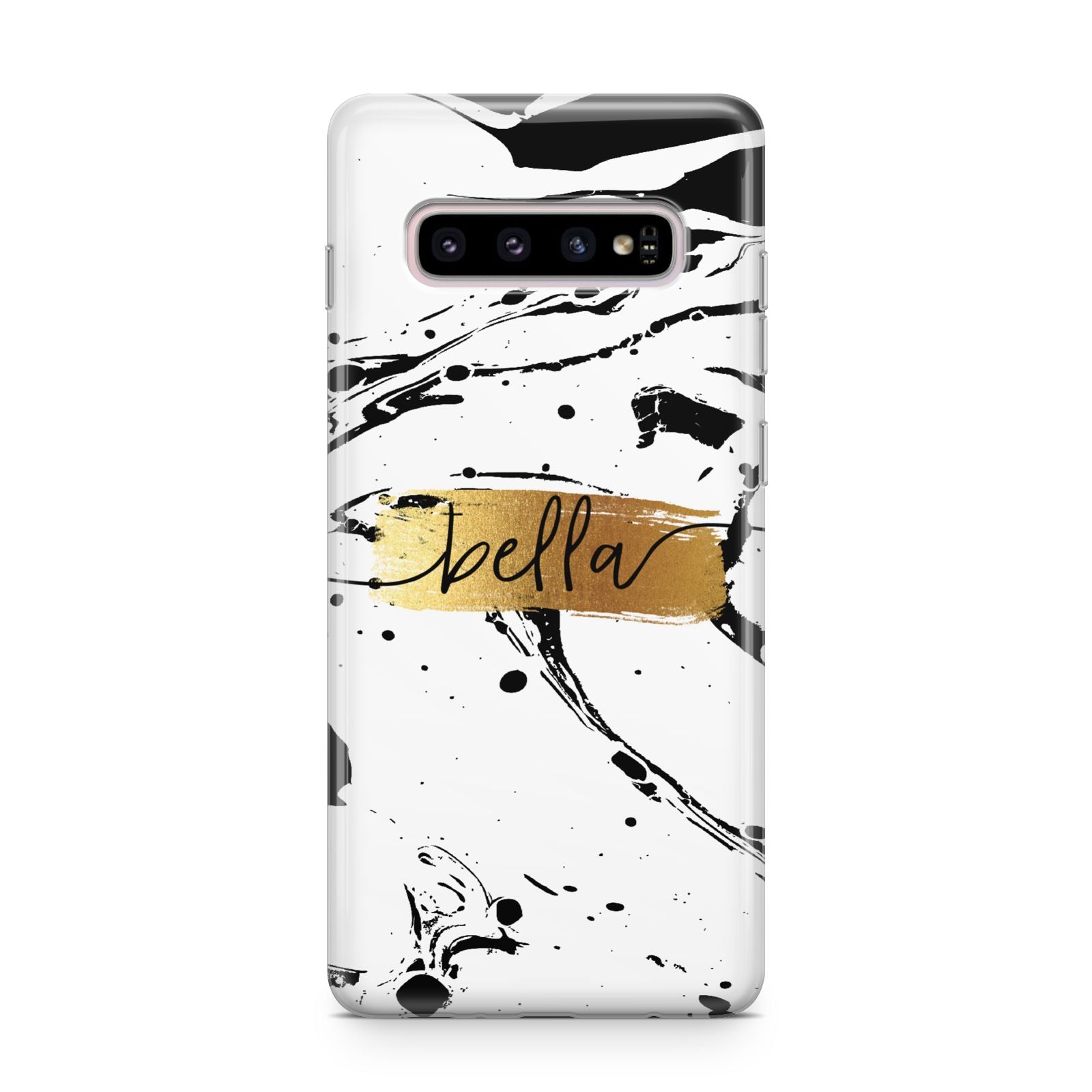 Personalised White Gold Swirl Marble Samsung Galaxy S10 Plus Case
