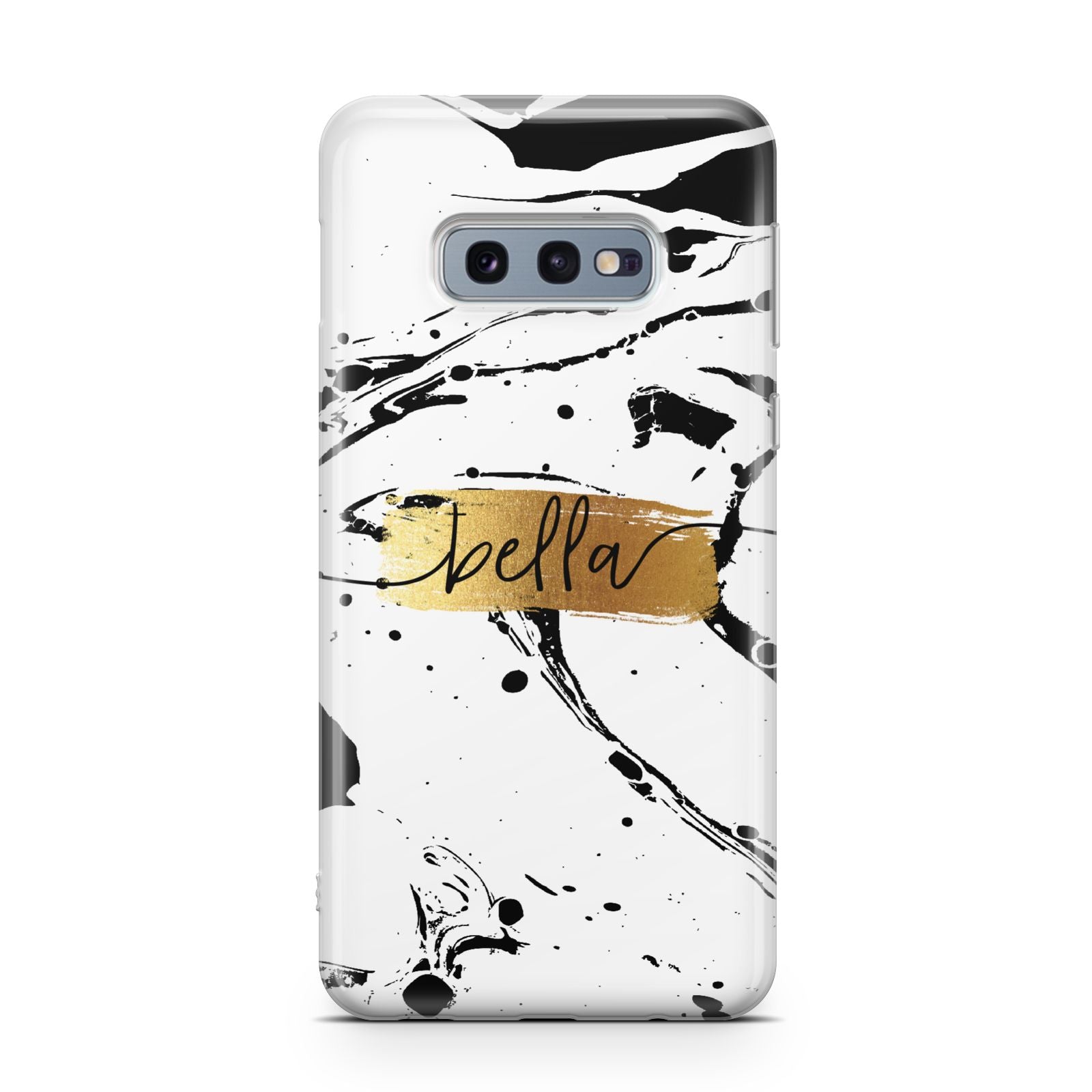 Personalised White Gold Swirl Marble Samsung Galaxy S10E Case