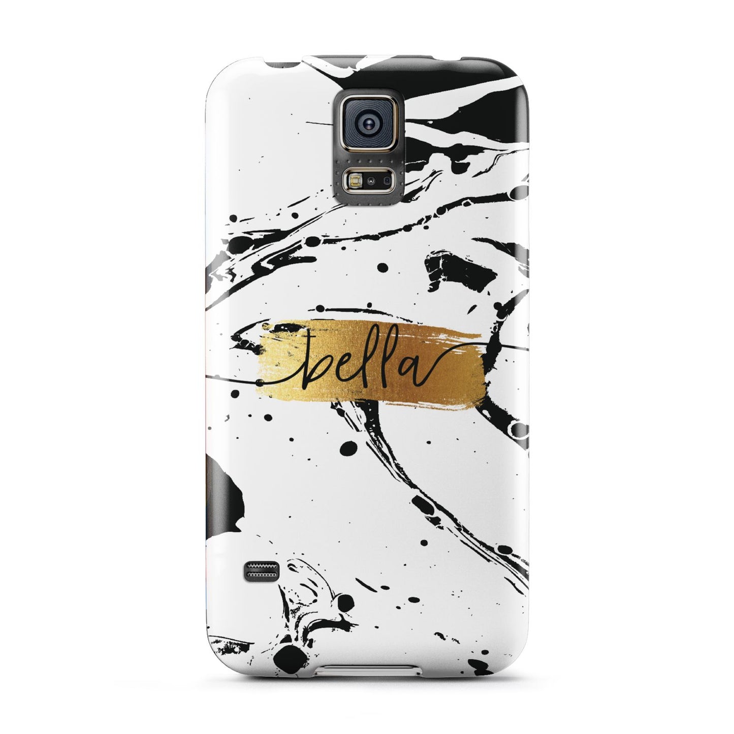 Personalised White Gold Swirl Marble Samsung Galaxy S5 Case