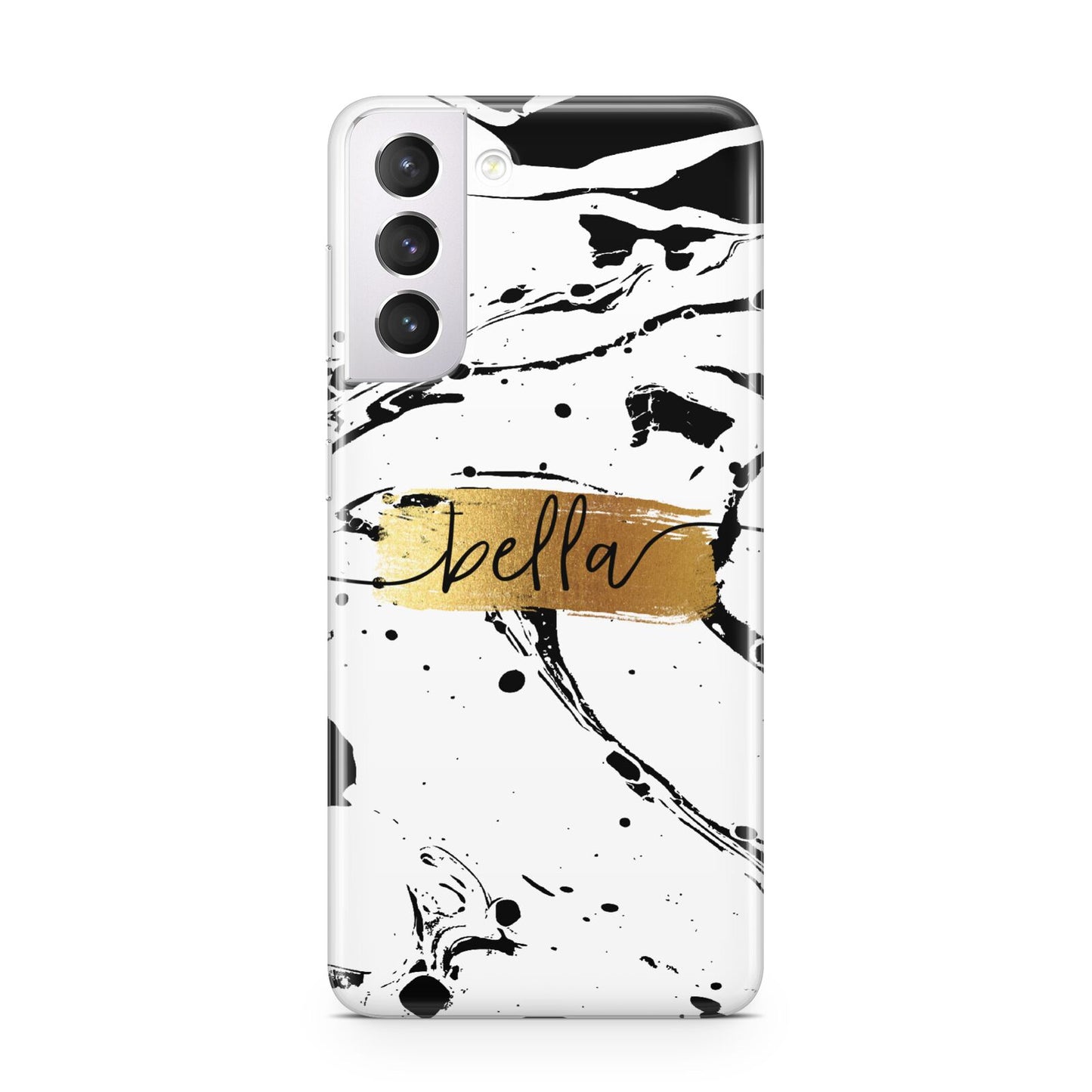 Personalised White Gold Swirl Marble Samsung S21 Case