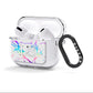 Personalised White Holographic Marble Initials AirPods Clear Case 3rd Gen Side Image