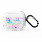 Personalised White Holographic Marble Initials AirPods Clear Case 3rd Gen