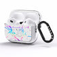 Personalised White Holographic Marble Initials AirPods Pro Clear Case Side Image