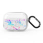 Personalised White Holographic Marble Initials AirPods Pro Clear Case
