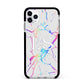 Personalised White Holographic Marble Initials Apple iPhone 11 Pro Max in Silver with Black Impact Case