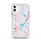 Personalised White Holographic Marble Initials Apple iPhone 11 in White with White Impact Case