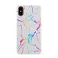 Personalised White Holographic Marble Initials Apple iPhone XS 3D Snap Case