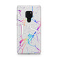 Personalised White Holographic Marble Initials Huawei Mate 20 Phone Case