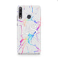 Personalised White Holographic Marble Initials Huawei P40 Lite E Phone Case