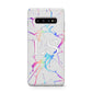 Personalised White Holographic Marble Initials Protective Samsung Galaxy Case