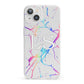 Personalised White Holographic Marble Initials iPhone 13 Clear Bumper Case