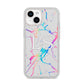 Personalised White Holographic Marble Initials iPhone 14 Glitter Tough Case Starlight