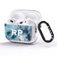 Personalised White Initials Marble AirPods Pro Glitter Case Side Image