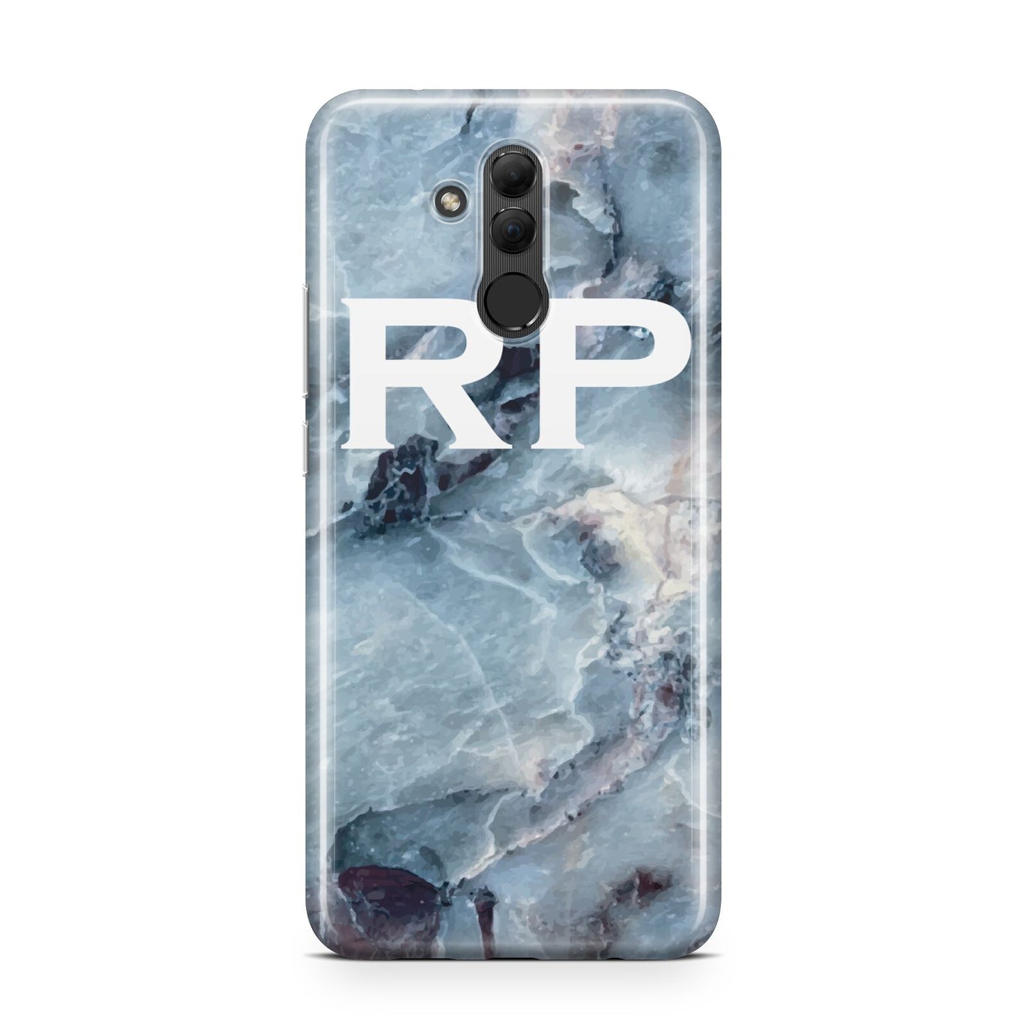 Personalised White Initials Marble Huawei Mate 20 Lite
