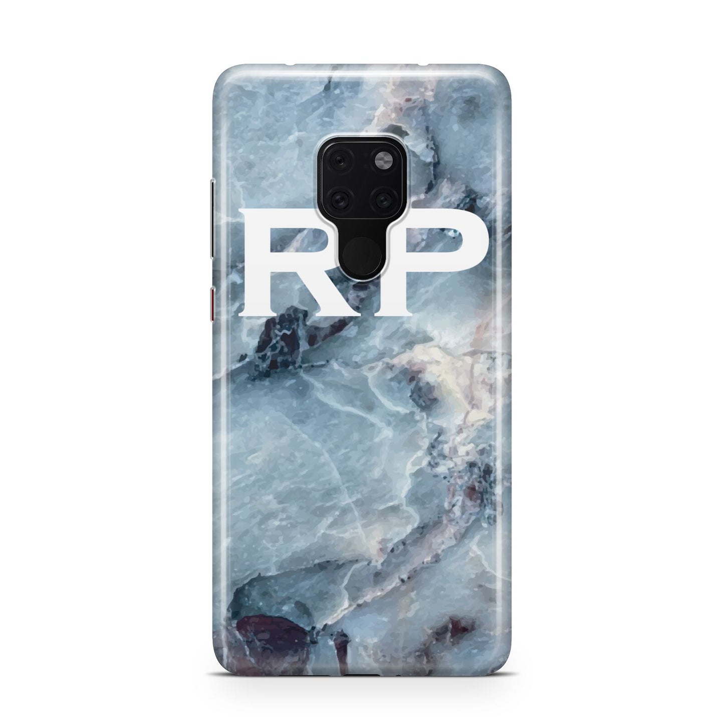 Personalised White Initials Marble Huawei Mate 20 Phone Case