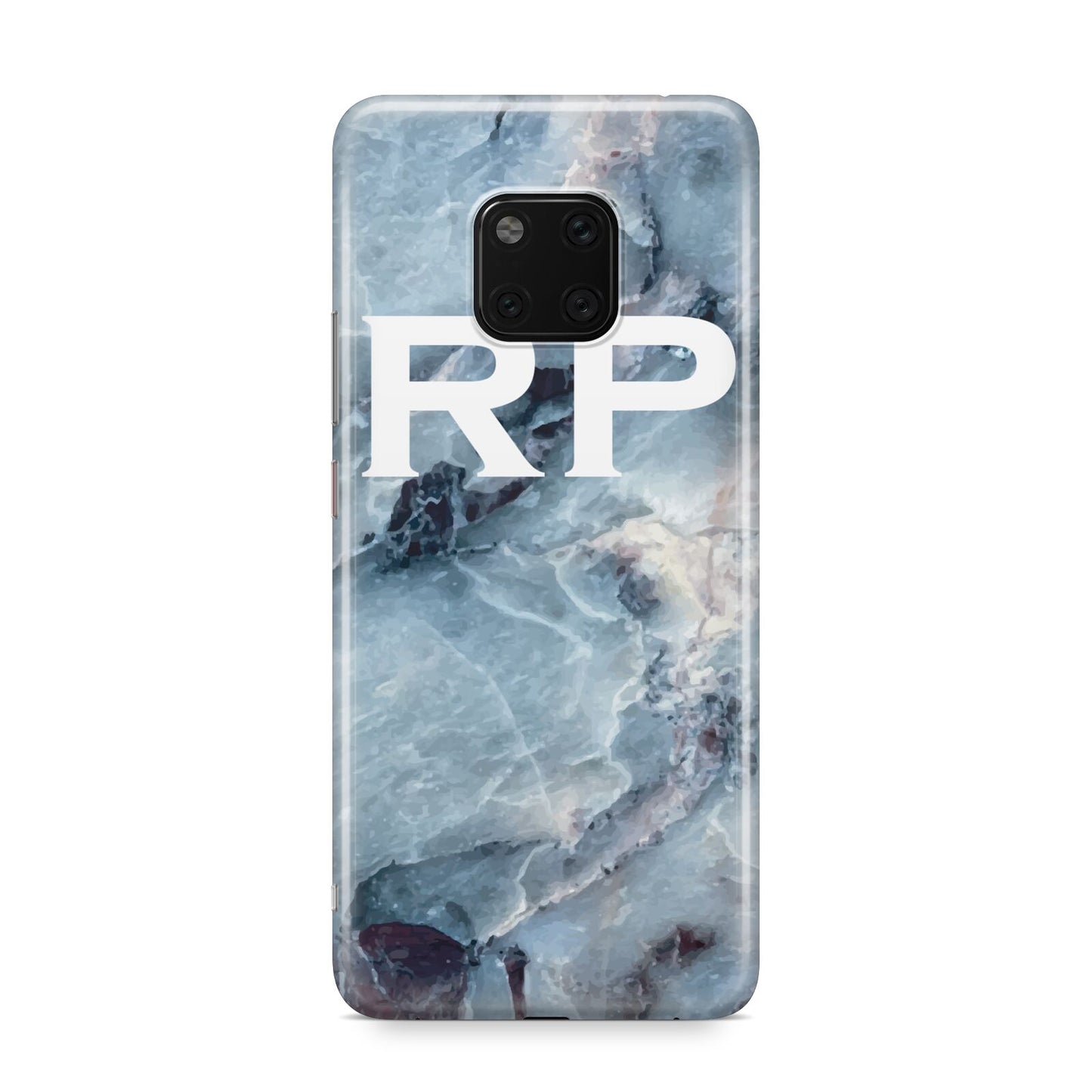 Personalised White Initials Marble Huawei Mate 20 Pro Phone Case