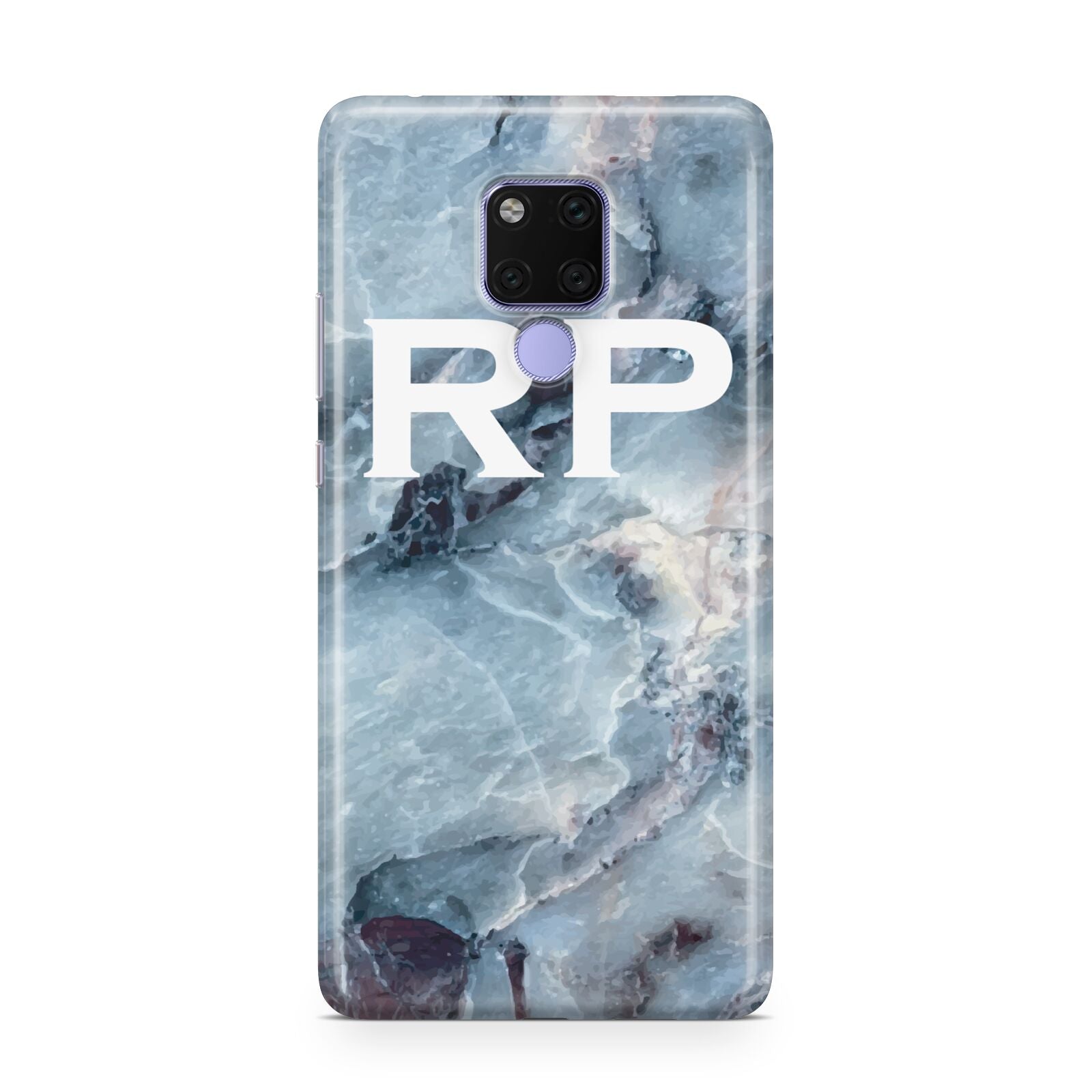 Personalised White Initials Marble Huawei Mate 20X Phone Case