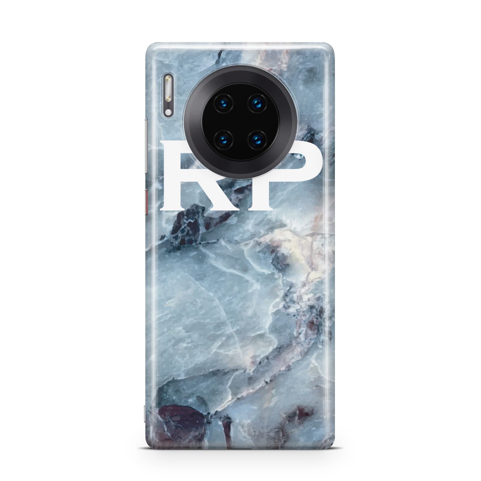 Personalised White Initials Marble Huawei Mate 30 Pro Phone Case