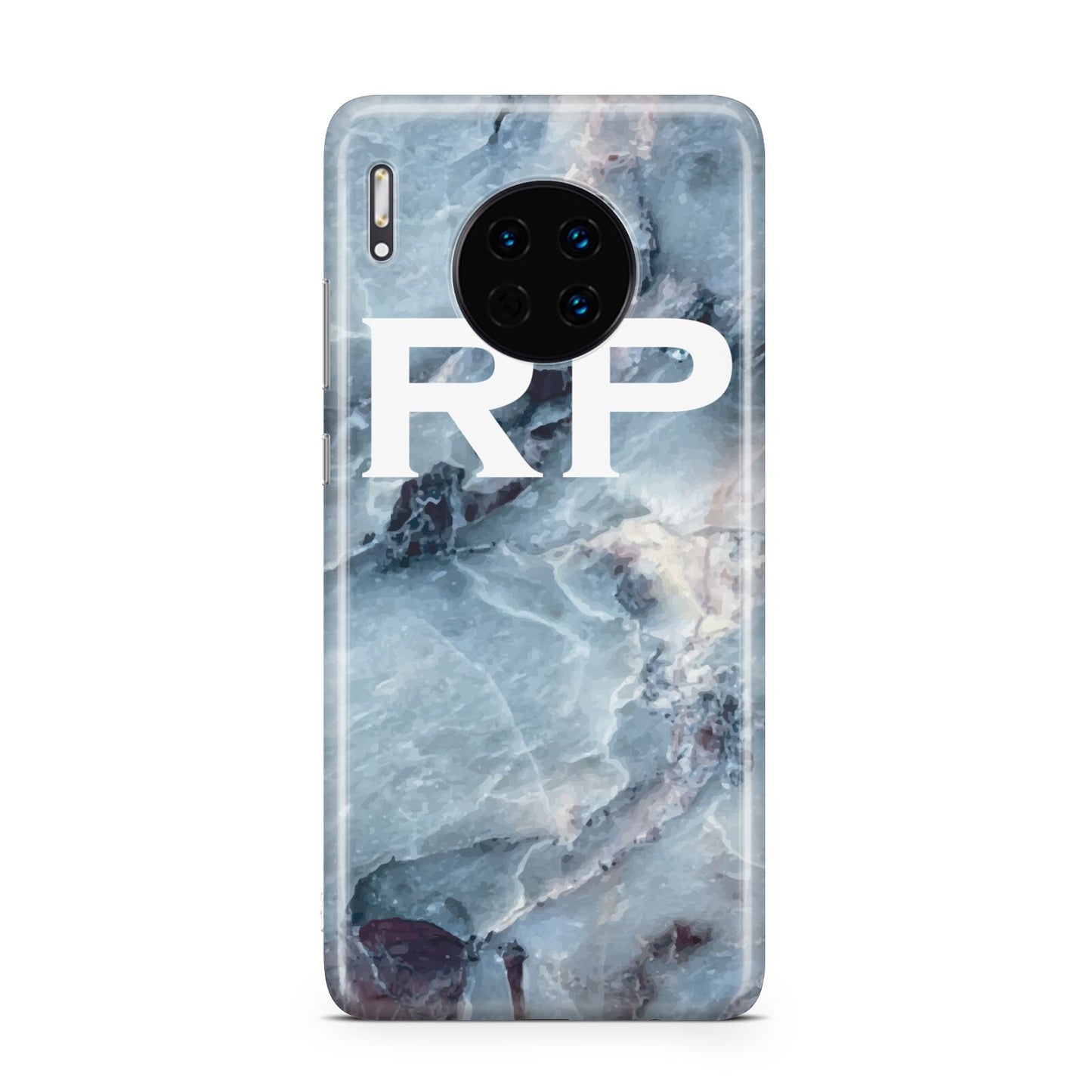 Personalised White Initials Marble Huawei Mate 30