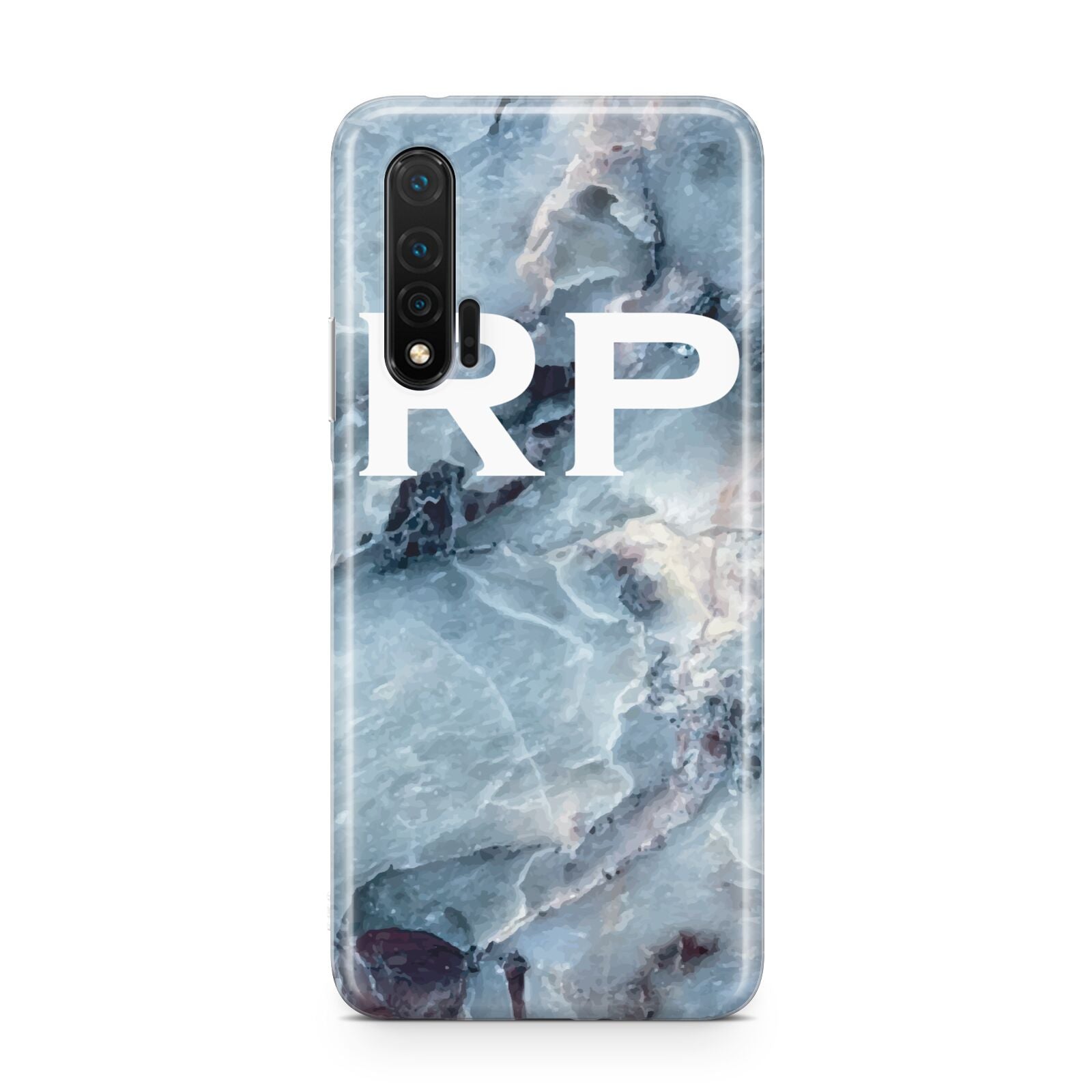 Personalised White Initials Marble Huawei Nova 6 Phone Case