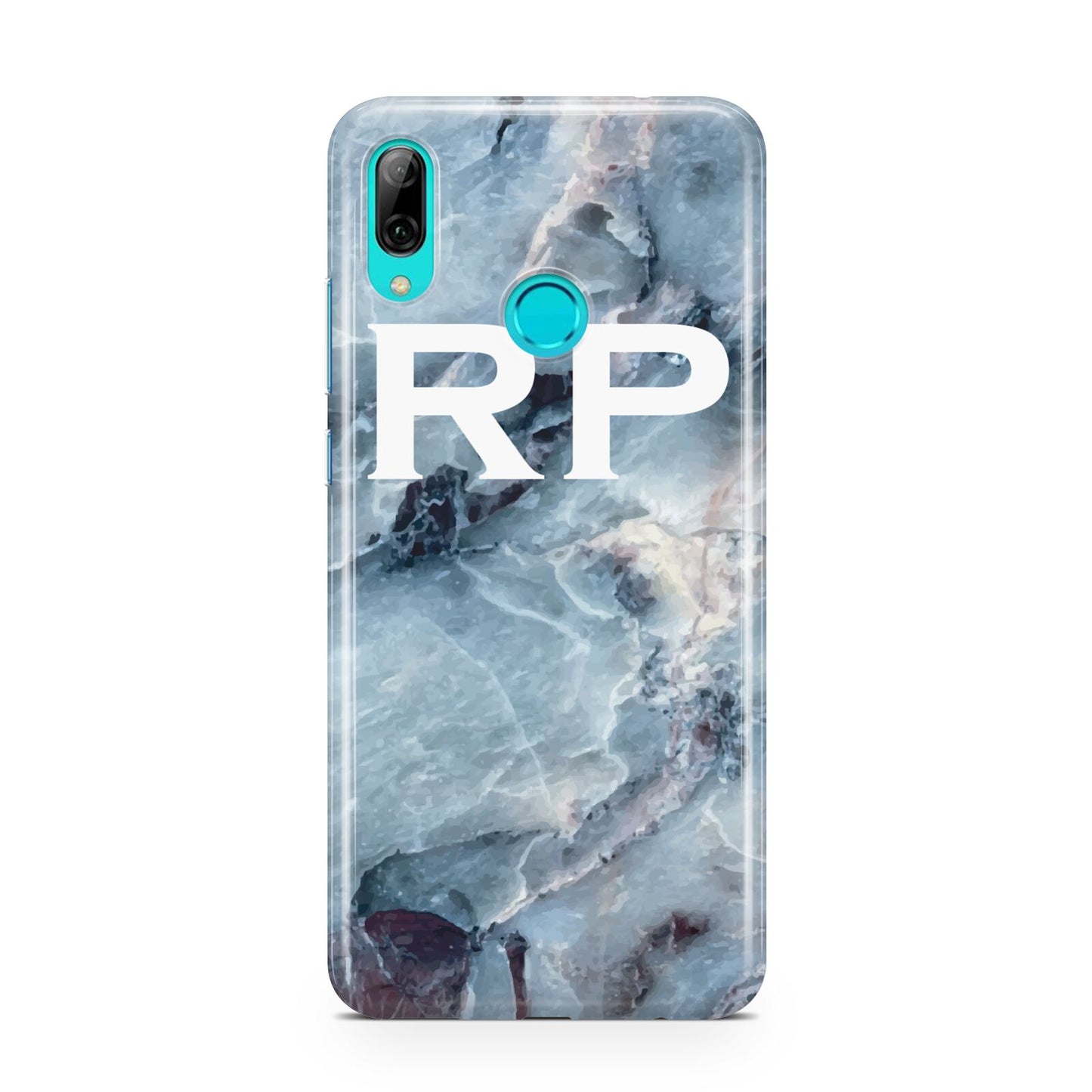 Personalised White Initials Marble Huawei P Smart 2019 Case