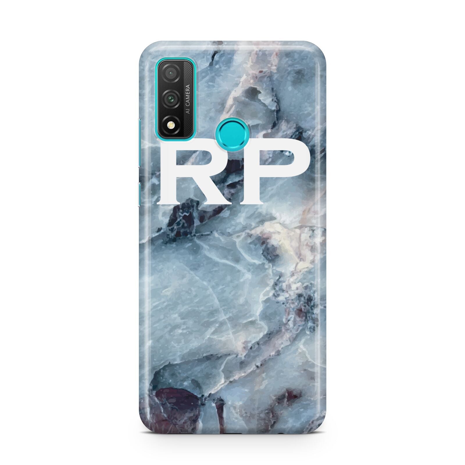 Personalised White Initials Marble Huawei P Smart 2020