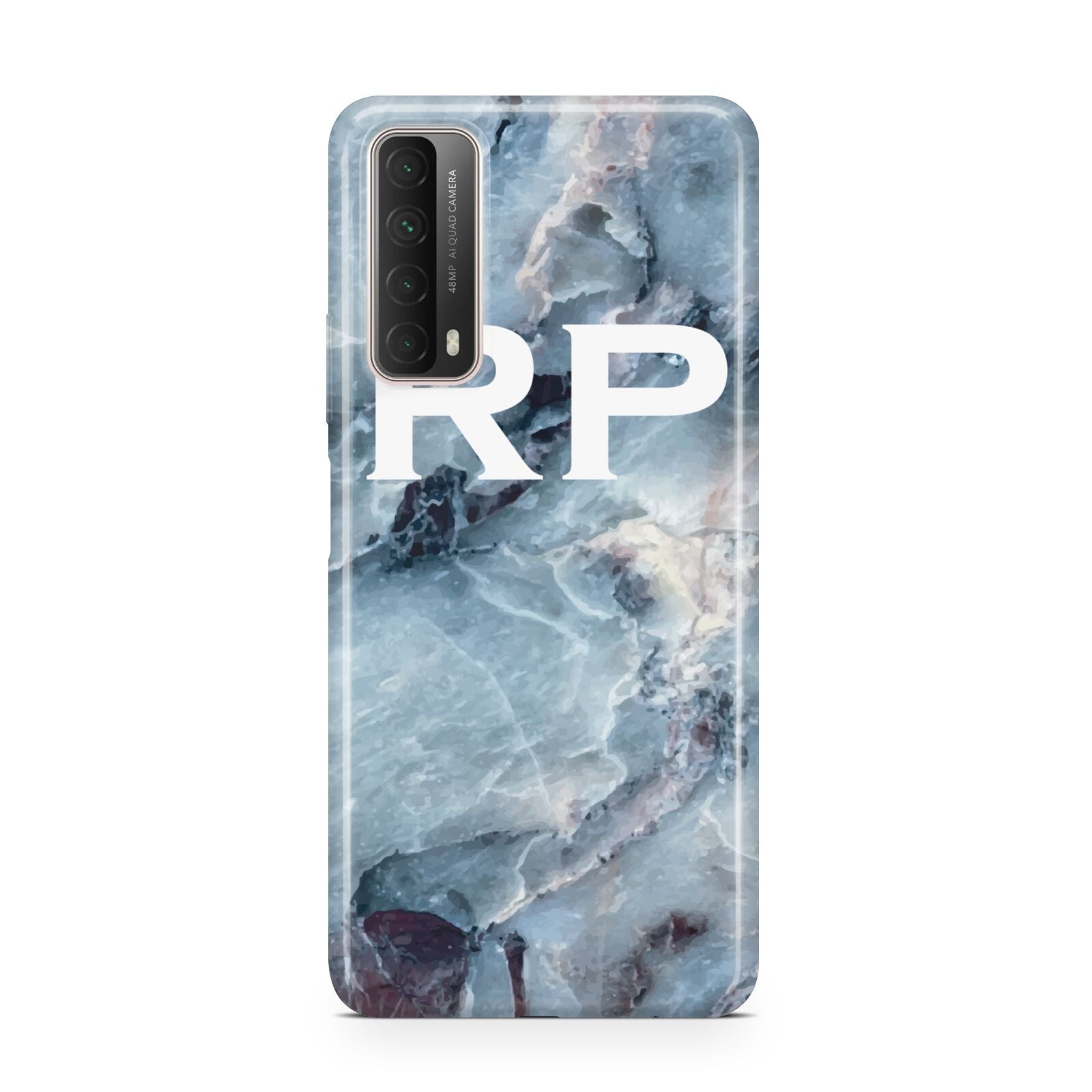 Personalised White Initials Marble Huawei P Smart 2021