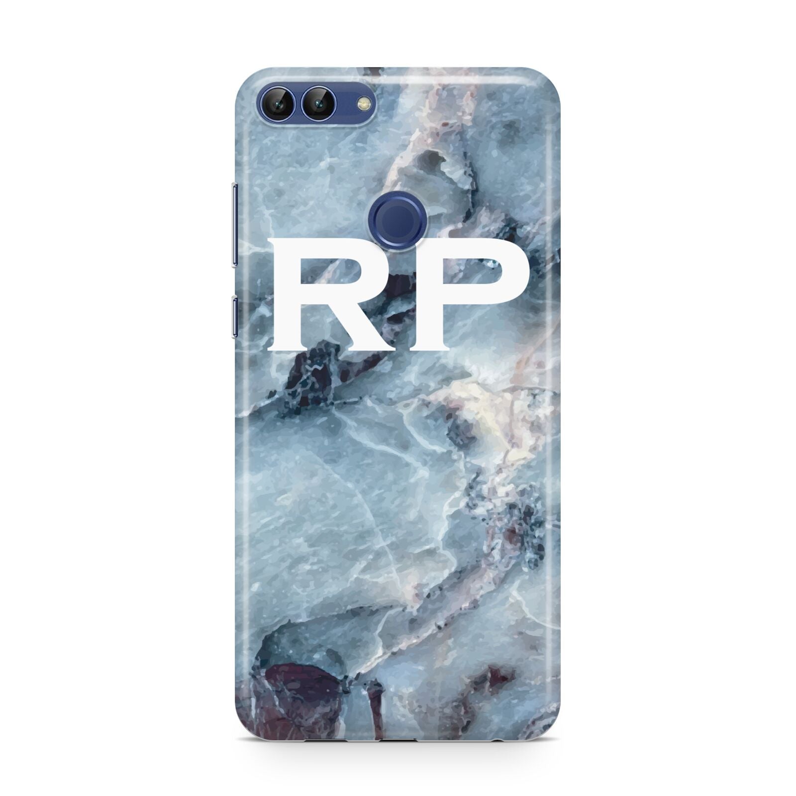 Personalised White Initials Marble Huawei P Smart Case