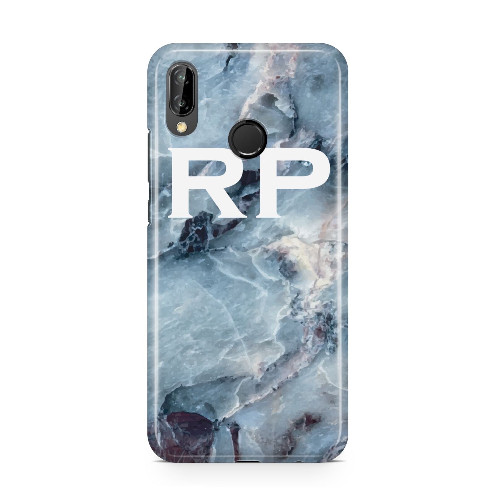Personalised White Initials Marble Huawei P20 Lite Phone Case