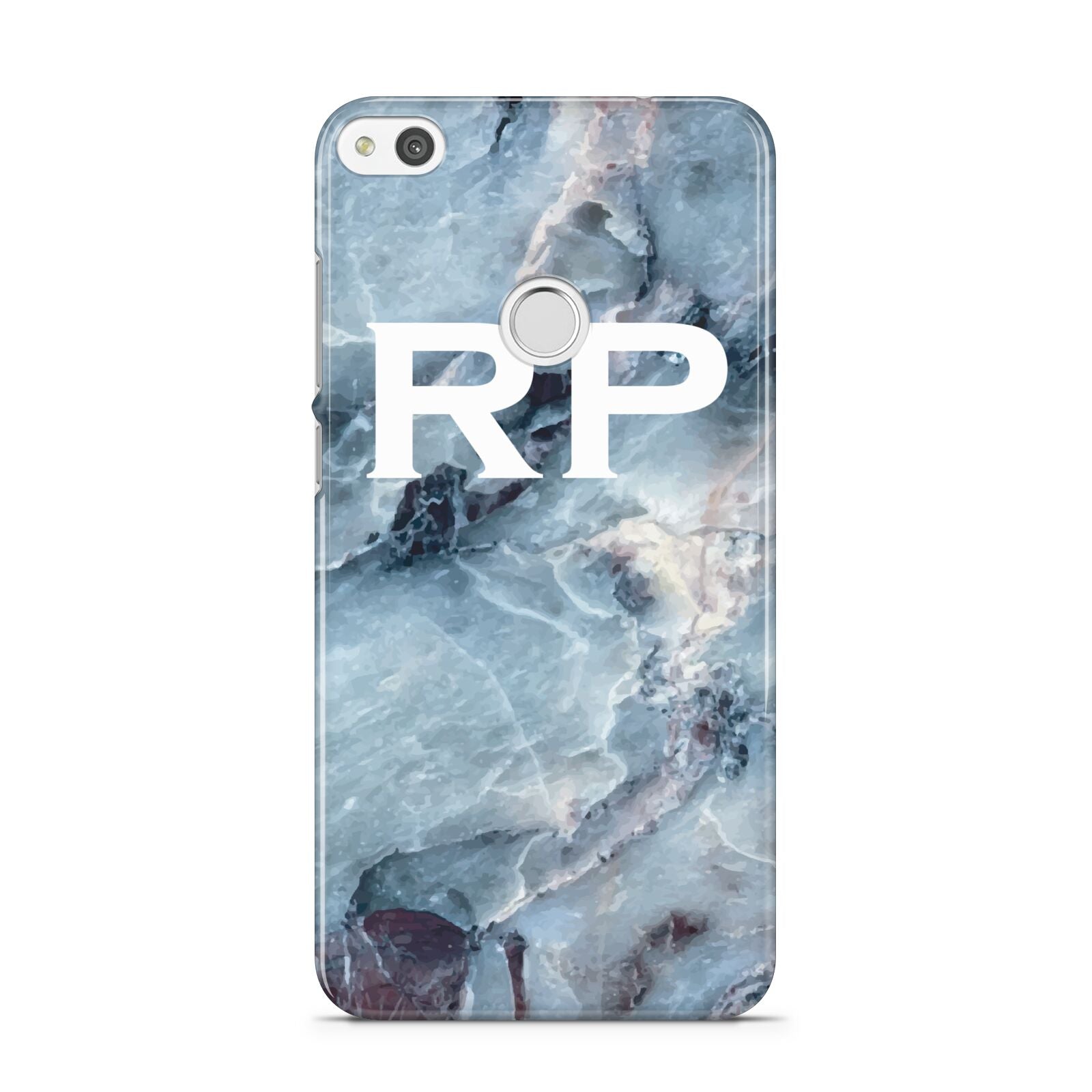 Personalised White Initials Marble Huawei P8 Lite Case